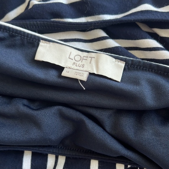Loft‎ Navy and White Stripped Dress - Picture 7 of 7